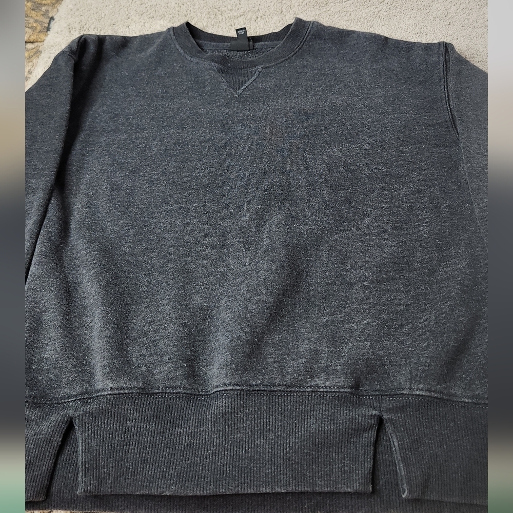 Kid's Black Pullover Swestshirt With Triangle Cutouts On Hem - Art Class - M(8)